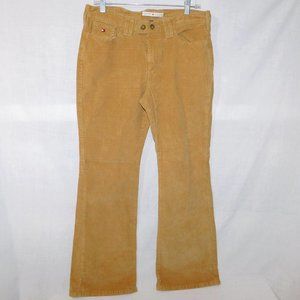 Tommy Hilfiger Womens 12 Tan Mid Rise Flare Corduroy Pants Cords